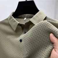 Kasper | Herren Strukturiertes Poloshirt Kurzarm in Khaki