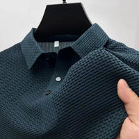 Kasper | Herren Strukturiertes Poloshirt Kurzarm in Blau