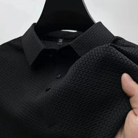 Kasper | Herren Strukturiertes Poloshirt Kurzarm in Schwarz