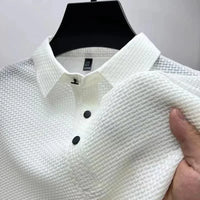 Kasper | Herren Strukturiertes Poloshirt Kurzarm in Weiß