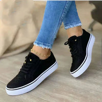 Katarina | Damen Schnürer Sneaker in Schwarz