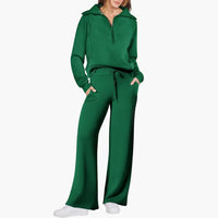 Katarina | Damen Trainingsanzug Set mit Halbzip in Grün
