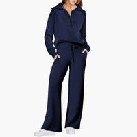 Katarina | Damen Trainingsanzug Set mit Halbzip in Dunkelblau