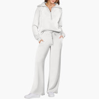 Katarina | Damen Trainingsanzug Set mit Halbzip in Weiß
