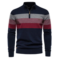 LENNOX – Warmer Strickpullover mit Reißverschluss für den Winter in Schwarz