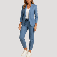 Klara | Damen Hosenanzug Blazer Set Zweiteiler in Blau