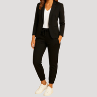 Klara | Damen Hosenanzug Blazer Set Zweiteiler in Schwarz