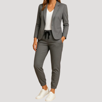 Klara | Damen Hosenanzug Blazer Set Zweiteiler in Grau