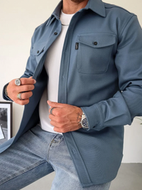 Konstantin | Herren Langarm Freizeithemd in Blau