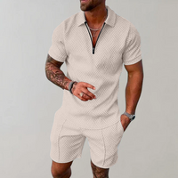 Konstantin | Herren Polo Shorts Set in Beige