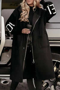 LILY – Elegante Nordic Knit Kapuzenjacke für Damen in Schwarz