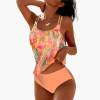 Dam Tankini Bikini Set – Bohemian Stil für Strand und Pool in Orange