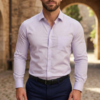 Langarm-Button-Down-Hemd für Herren in Lavendelnebel