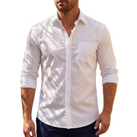 Langarm-Button-Down-Hemd für Herren in Klares Weiß