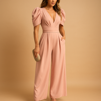 Isabeau | Damen Jumpsuit Tailliert Elegant Business Modern Professionell in Pfirsich