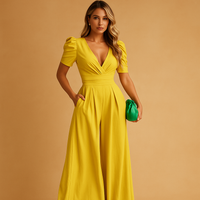 Isabeau | Damen Jumpsuit Tailliert Elegant Business Modern Professionell in Gelb