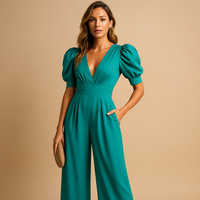 Isabeau | Damen Jumpsuit Tailliert Elegant Business Modern Professionell in Grün