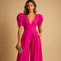 Isabeau | Damen Jumpsuit Tailliert Elegant Business Modern Professionell in Rosa
