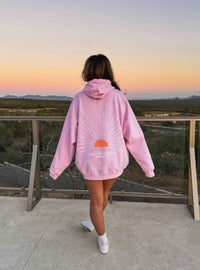 Lea | Damen Oversize Hoodie Lässig Komfort Cozy Casual Freizeit in Rosa