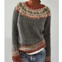 Lea | Gemütlicher Strickpullover mit Muster in Grauer Kranz