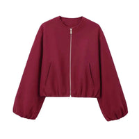 Maya | Damen Bomberjacke Leicht Modern Urban Casual Trend Vielseitig in Rot