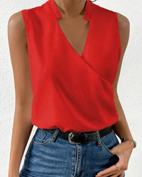 Selma | Ärmellose Bluse mit V-Ausschnitt in Rot