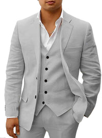 Armand | Herren Leinen Hochzeitsanzug Sommer Elegant Natürlich Bräutigam in Grau