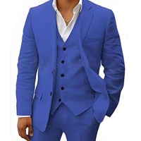 Armand | Herren Leinen Hochzeitsanzug Sommer Elegant Natürlich Bräutigam in Dunkelblau