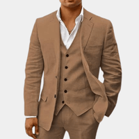Armand | Herren Leinen Hochzeitsanzug Sommer Elegant Natürlich Bräutigam in Braun