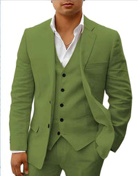 Armand | Herren Leinen Hochzeitsanzug Sommer Elegant Natürlich Bräutigam in Grün