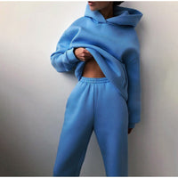 Lene | Zweiteiliges Jogging-Set mit Elastikbund in Blau