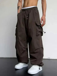 Lennox | Herren Cargohose Weites Bein Relaxed Fit in Dunkelbraun