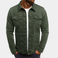 Leonhard | Herren Trucker Jacke mit Knopfverschluss in Armeegrün