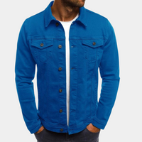 Leonhard | Herren Trucker Jacke mit Knopfverschluss in Blau