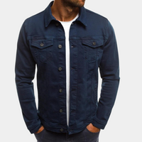 Leonhard | Herren Trucker Jacke mit Knopfverschluss in Marineblau