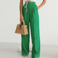 Leonie | Damen Weite Hose Hohe Taille in Grün