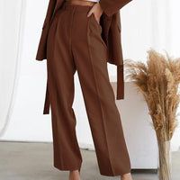Leonie | Damen Weite Hose Hohe Taille in Braun