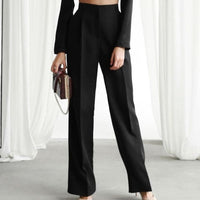 Leonie | Damen Weite Hose Hohe Taille in Schwarz