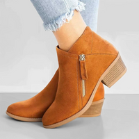 Zeitlose Blockabsatz-Stiefeletten - Mila in Orange