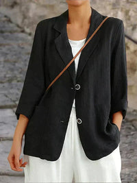 Liselotte | Damen Blazer mit Reverskragen Zwei-Knopf in Schwarz