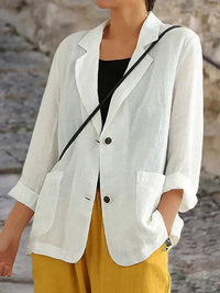 Liselotte | Damen Blazer mit Reverskragen Zwei-Knopf in Weiß