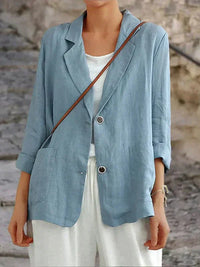 Liselotte | Damen Blazer mit Reverskragen Zwei-Knopf in Hellblau