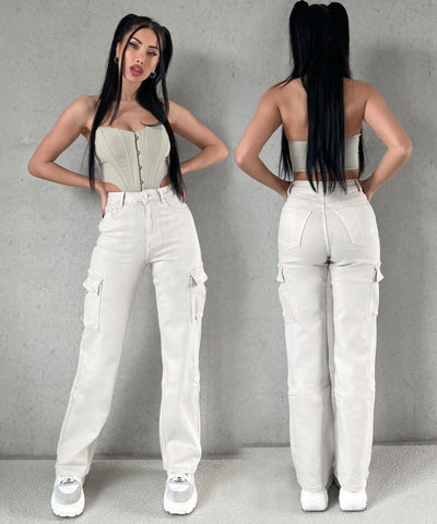 Birgitta® | Cargohose Eva Creme