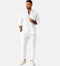 Lorenz | Herren Freizeitanzug Set Langarm Relaxed Fit in Weiß