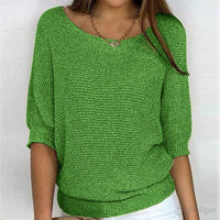 Louisa | Eleganter Feinstrick Pullover in Grün
