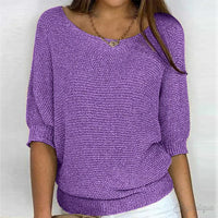 Louisa | Eleganter Feinstrick Pullover in Viola
