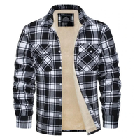 Luca | Herren Warme Hemdjacke mit Sherpa Futter in Schwarz