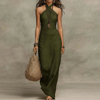 Luise | Damen Neckholder Maxikleid in Grün