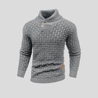 Lukas | Herren Rollkragen Strickpullover mit Zopfmuster in Grau