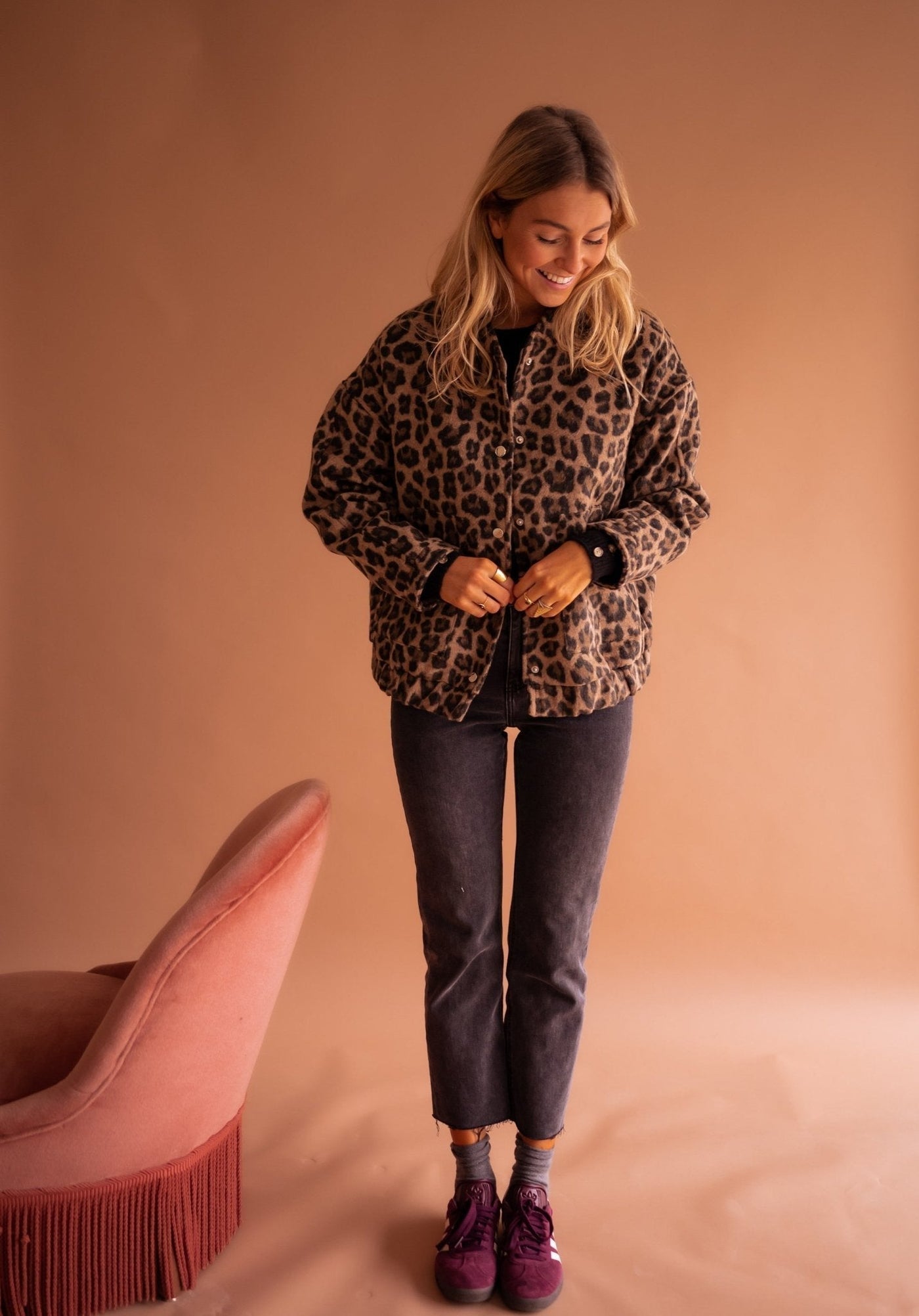 Fudus | Trendy Jacke mit Leopardenprint